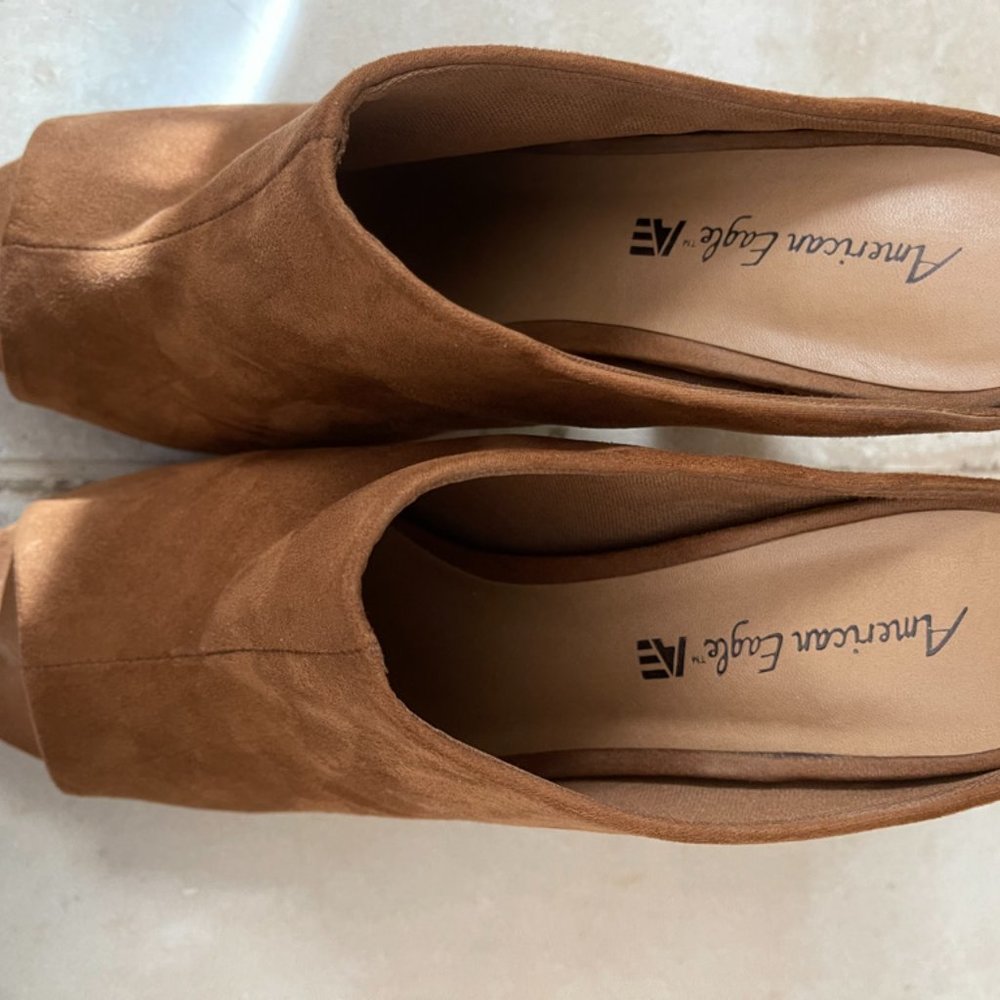 America Eagle Outfitters Open Toe Suede Mules - Picture 8 of 10